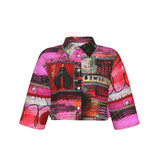 Pink Bowie crop jacket 100% cotton