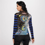 Pentimenti long sleeve mesh top