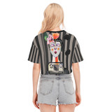 Stripey typewriter crop top 100% cotton