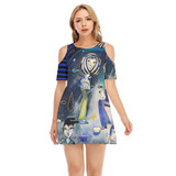 Scorpio Moon shoulder cut out dress 100% cotton