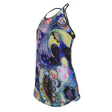 Blue tears criss cross tank top