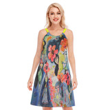 Hibiscus sisters halter dress 100% cotton