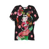 Winged Goddess bat sleeve V neck shirt