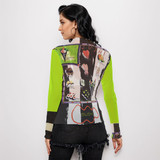 Sushi long sleeve mesh top