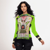 Luna moth long sleeve mesh top