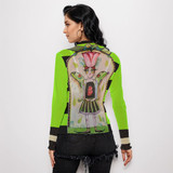 Luna moth long sleeve mesh top