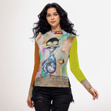 City Coffee long sleeve Mesh Top