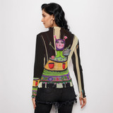 Rainbow girl long sleeve mesh top