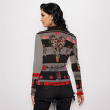 This heart long sleeve mesh top