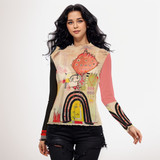 Soft hearts long sleeve mesh top