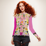 Pajama party long sleeve mesh top