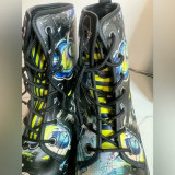 Blue clouds ankle boots