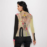 Lemon cafe long sleeve mesh top