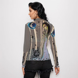 Frenchie long sleeve mesh top