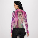 Owl long sleeve mesh top