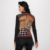 Queen artichoke long sleeve mesh top