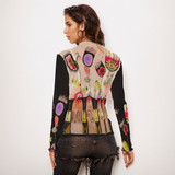 Tulip Garden long sleeve mesh top