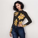Daffodil long sleeve mesh top