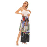 Walking Postcards Chiffon Side Slit Skirt