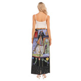 Walking Postcards Chiffon Side Slit Skirt