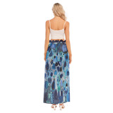 Blue Fizz Chiffon Side Slit Skirt