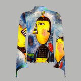 Lemoncello bell bottom sleeve mesh top