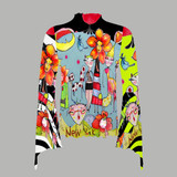New York Garden Bell Bottom Sleeve Mesh Top