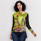 Chartreuse Shoes Long Sleeve Mesh top