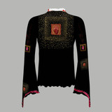 Sacred heart bell sleeve mesh top