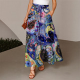 Blue tears drawstring palazzo pants