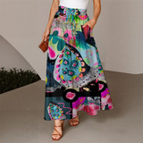 Glittery puff drawstring palazzo pants