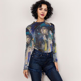 Scorpiomoon long sleeve mesh top
