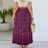 Magenta hand writing maxi chiffon skirt