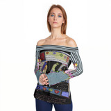 Shoe sketch off shoulder top