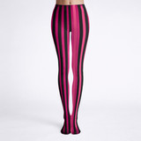 Distressed pink stripe tights
