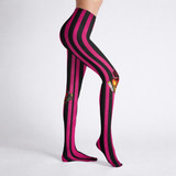 Magenta stripe heart Tights