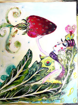 Strawberry Goddess Ceramic Tile