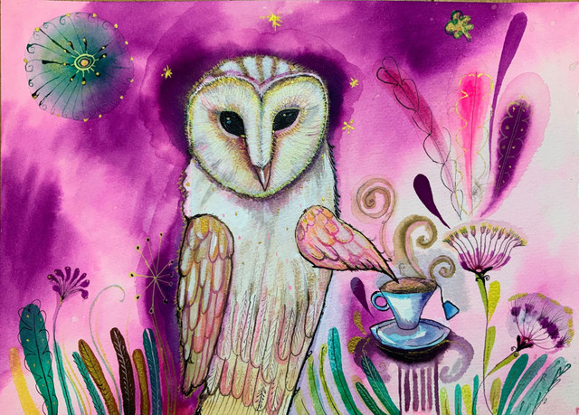 SOLD Magical Owl Original Painting