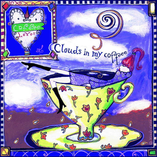 Clouds in my Coffee Tile Trivet