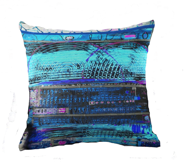 Blue glam pillow