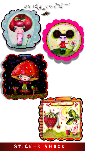 set of 4 dye cut wiggly stickers set of 4 dye cut wiggly stickers