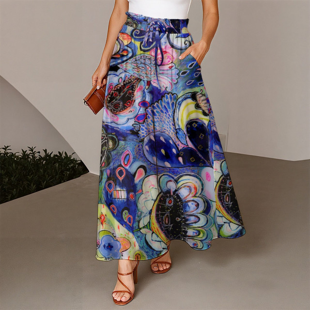 Blue tears drawstring palazzo pants