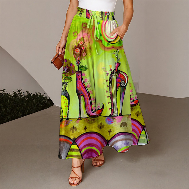 Chartreuse shoes drawstring palazzo pants