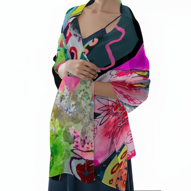 Glitter puff silky scarf