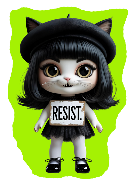Resist cat sticker