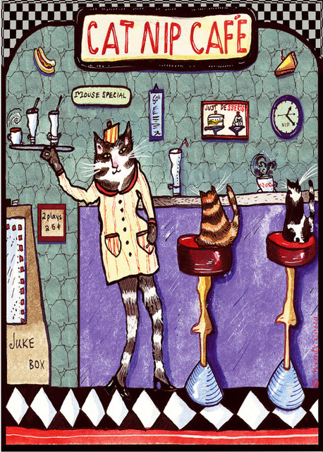 Catnip cafe  blank card