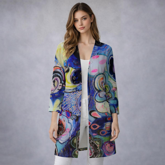 Blue tears long cotton coat