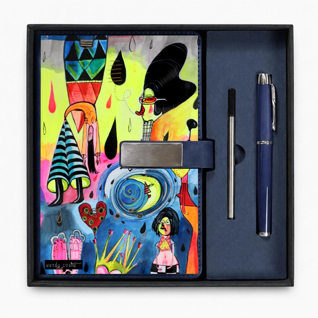Lemon sidewalk journal & pen set