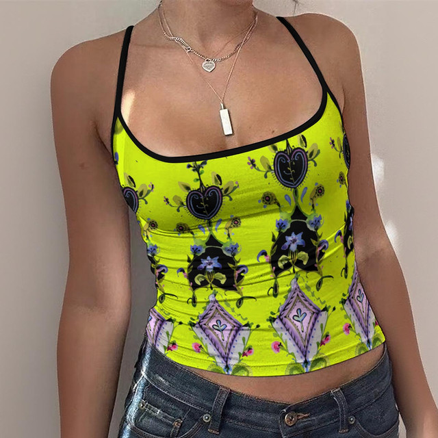 Chartreuse garden tank top