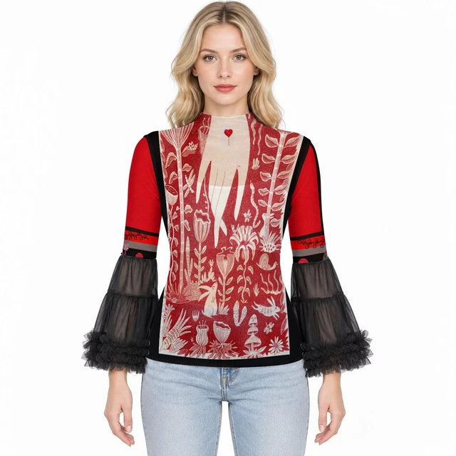 Madeline top in red rabbit